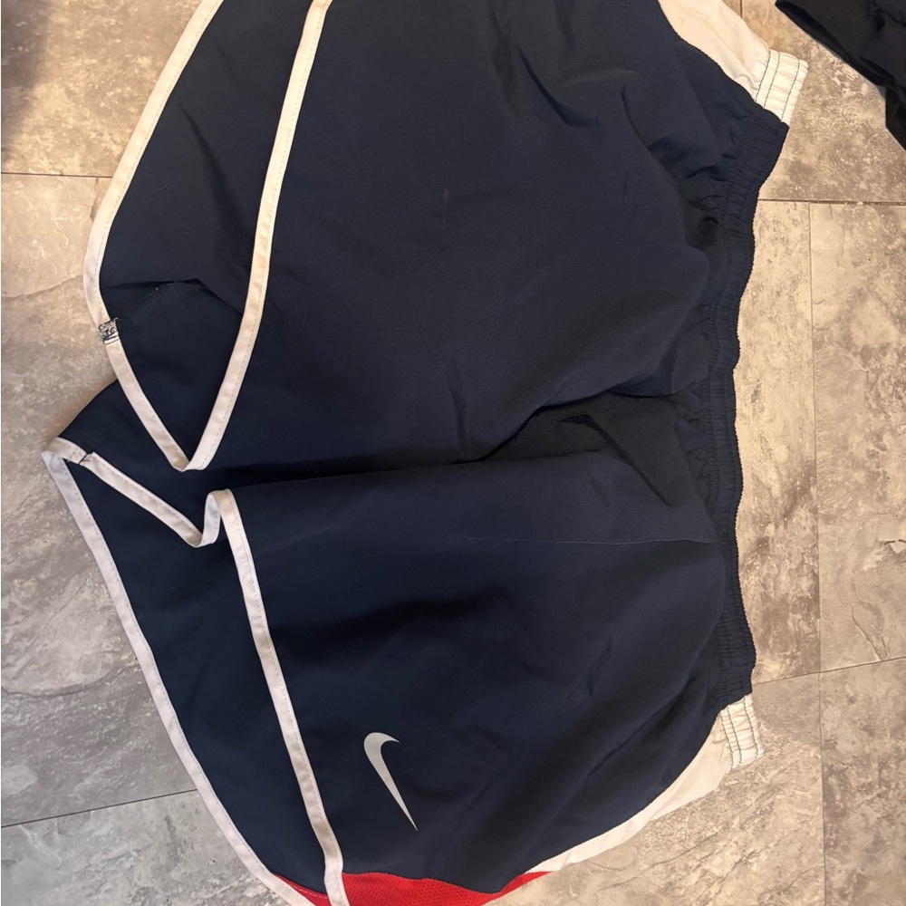Nike Navy and Red Athletic Shorts